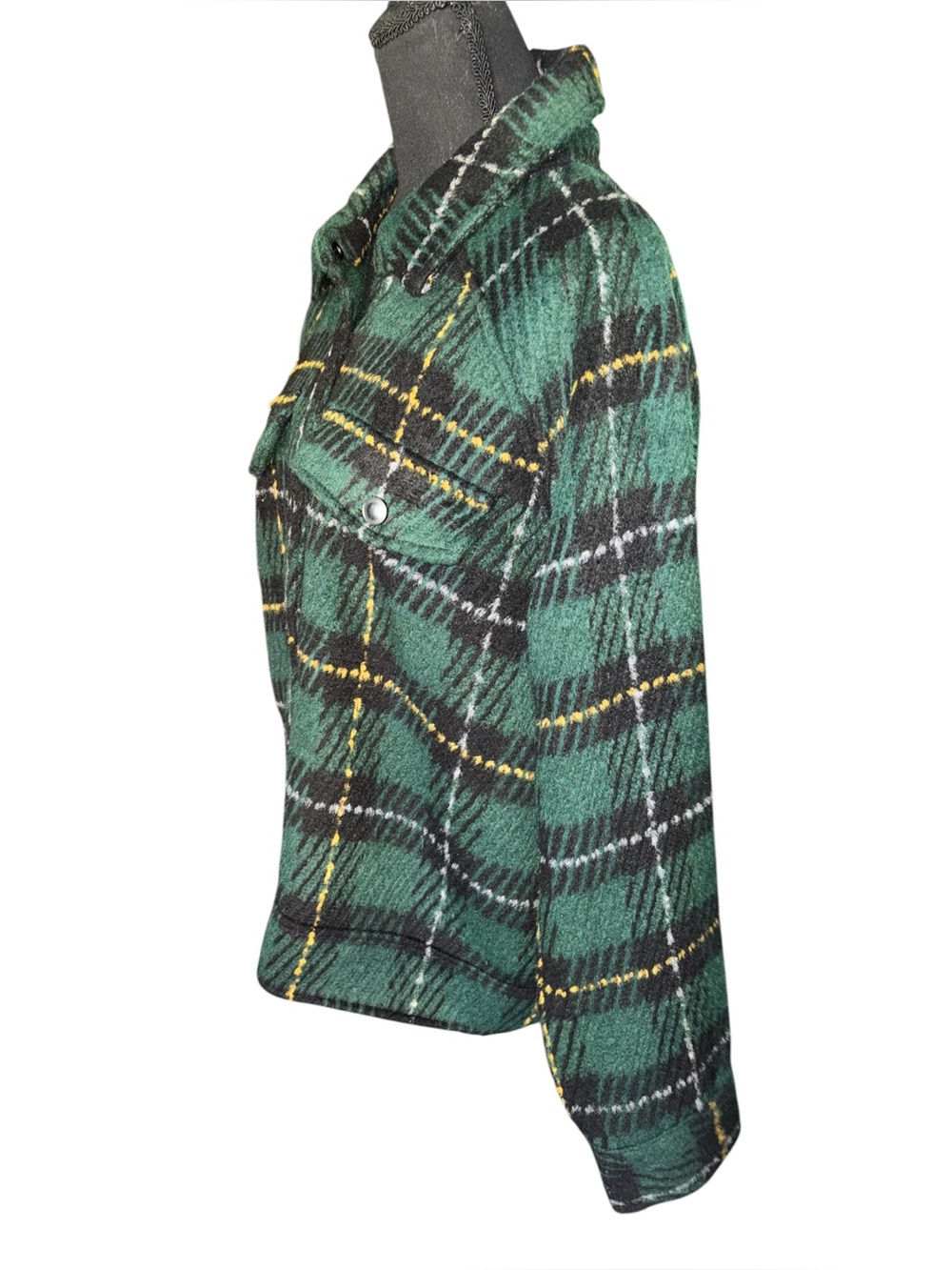 New with tags Plaid Flannel Oversized snap button Style Jacket XL - Picture 4 of 8